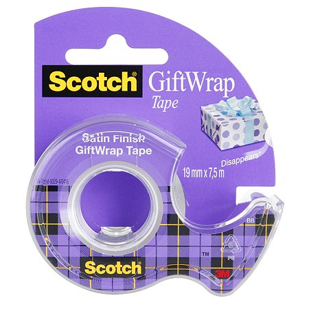 Лента для упаковки подарков Scotch полуматовая  19 мм