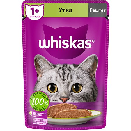 Корм для кошек Whiskas паштет с уткой 75г