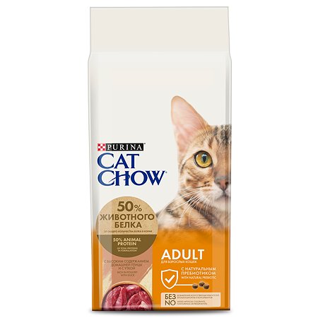 Корм сухой для кошек Cat Chow 15кг с уткой
