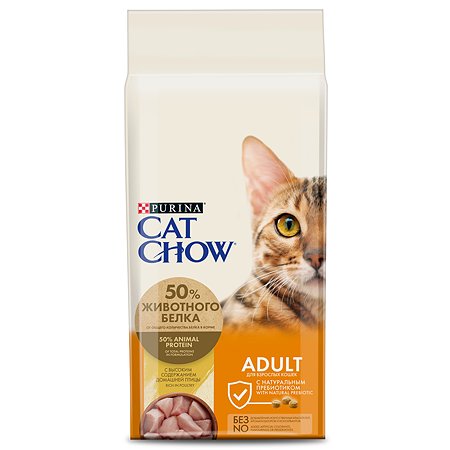 Корм сухой для кошек Cat Chow 15кг с домашней птицей и индейкой