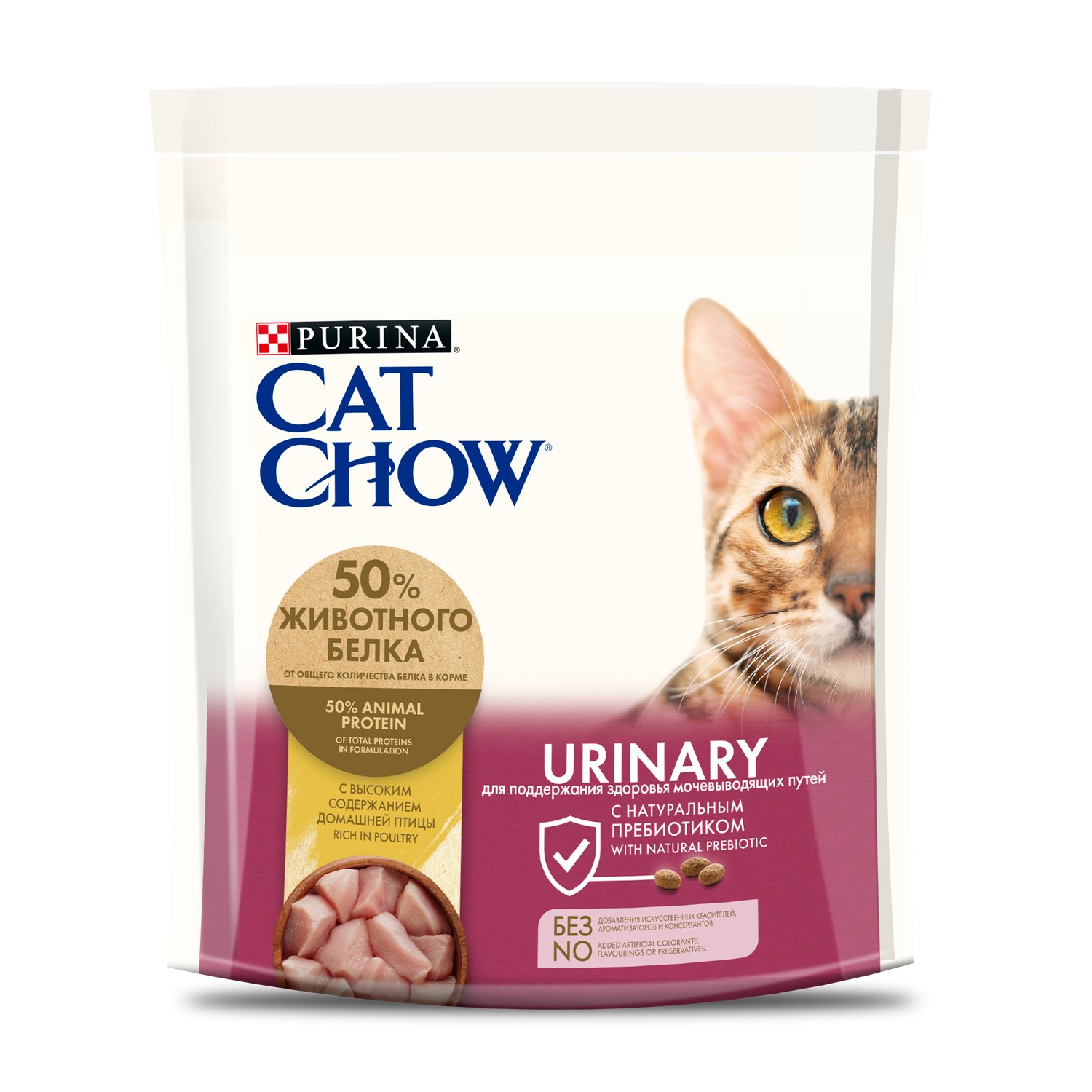 Корм сухой для кошек Cat Chow 400г с высоким содержанием домашней птицы обеспечивающий здоровье мочевыводящих путей - фото 1