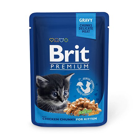 Корм влажный для котят Brit Premium 100г курица