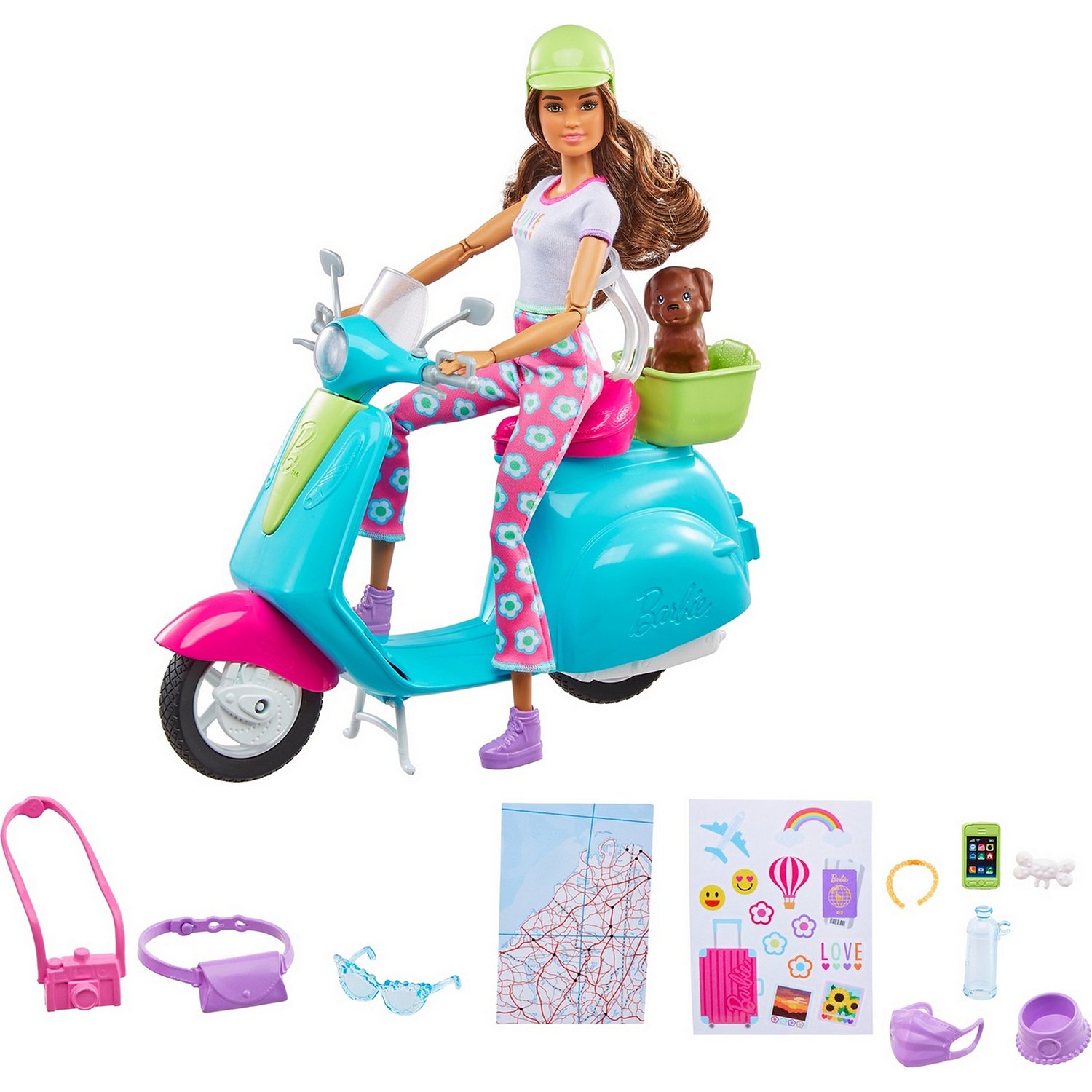 Набор игровой Barbie Кукла со скутером и аксессуарами HGM55 - фото 1