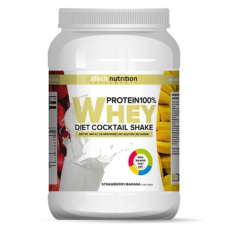 Протеин aTech nutrition клубника-банан 840г - фото 1