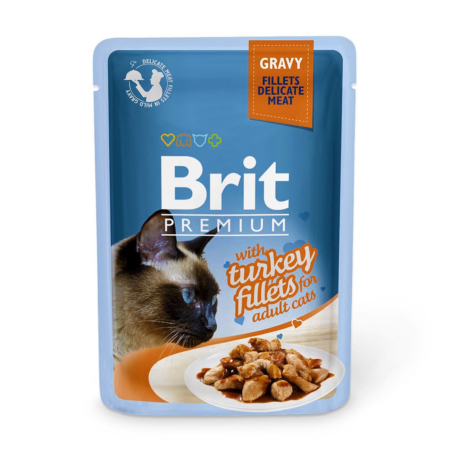 Корм влажный для кошек Brit Premium 85г индейка в соусе - фото 1