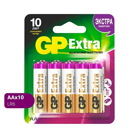 Батарейки GP Extra AA (LR6) 10шт 15AX-2CR10 - фото 1