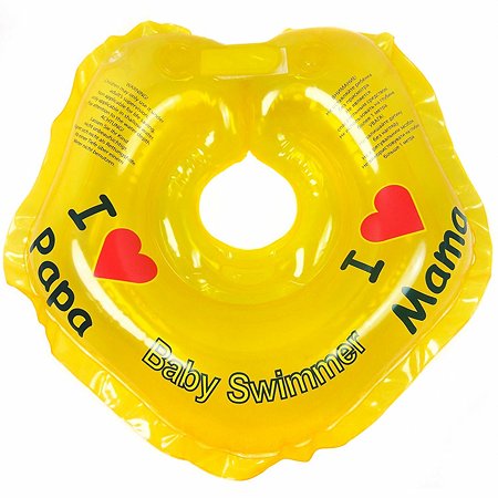 Круг для купания BabySwimmer на шею 0-24месяца Желтый BS21Y