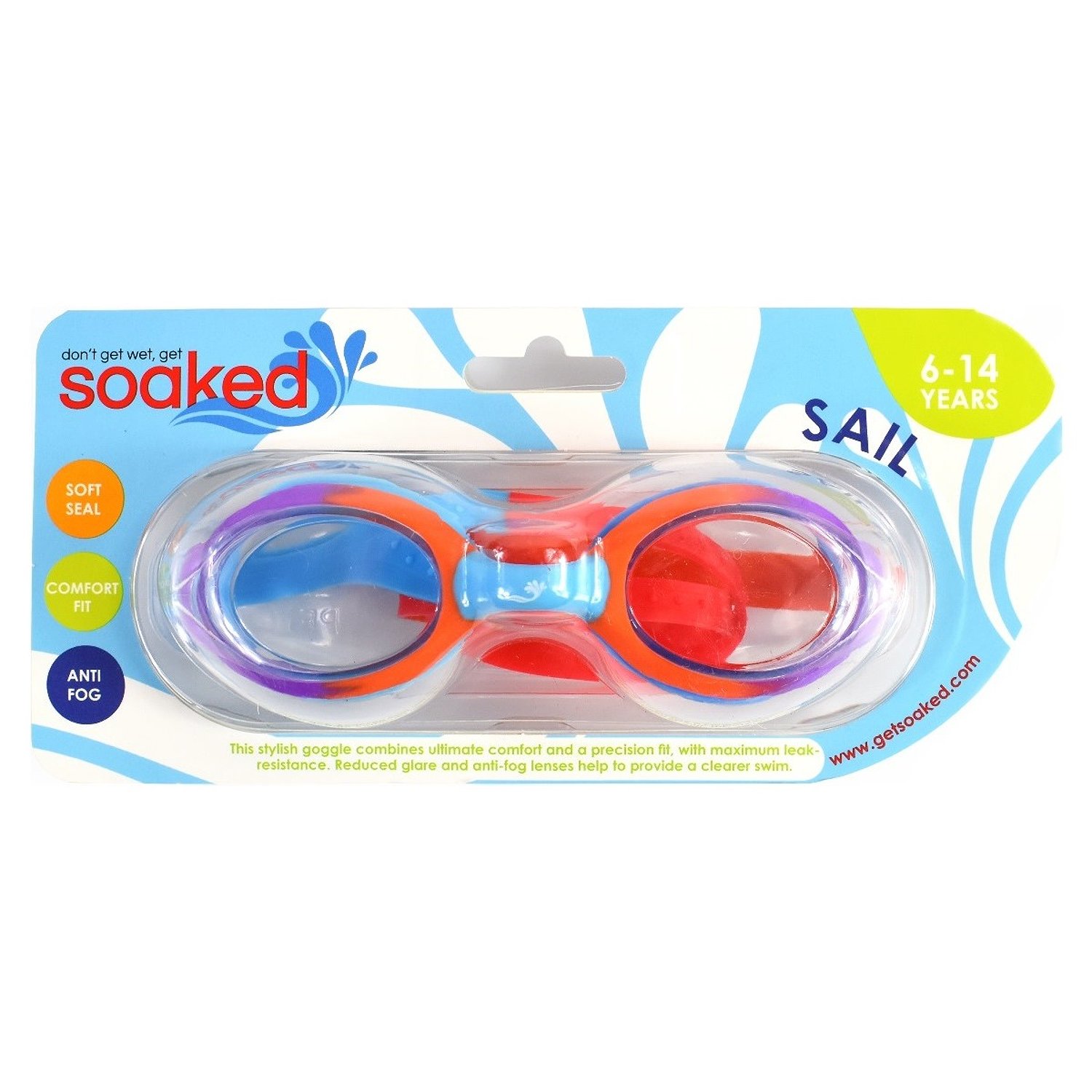 Splash About Sail Goggles Soaked Swim Junior Child Infant 6-14 Year Soft Seal 