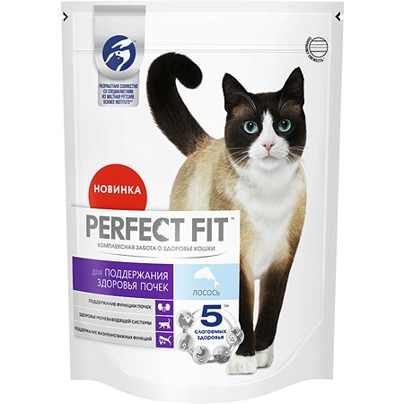 Корм для взрослых кошек PerfectFit Здоровье почек с лососем 650г