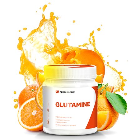 Специализированный пищевой продукт PUREPROTEIN Глютамин апельсин 200г - фото 2