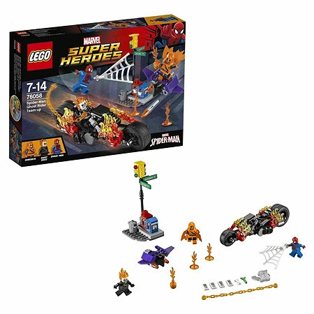 Конструктор LEGO Super Heroes Человек-паук:союз с Призрачным гонщиком (76058)