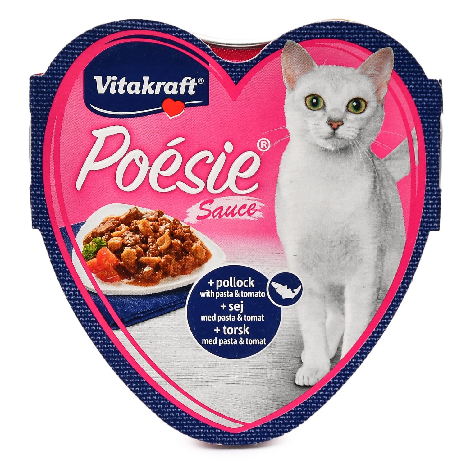 Корм влажный для кошек Vitakraft Poesie 85г сайда-паста в томатном соусе взрослых - фото 1