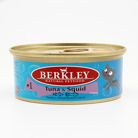 Корм для взрослых кошек Berkley кусочки тунца с кальмаром 85г