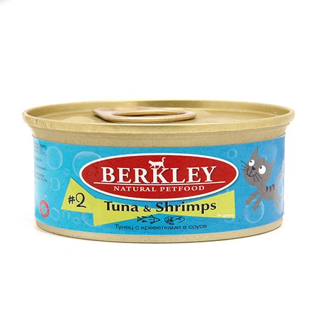 Корм для взрослых кошек Berkley кусочки тунца с креветками 85г