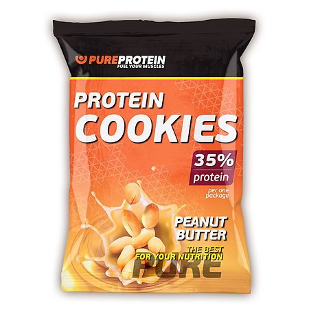 Печенье PUREPROTEIN с высоким содержанием белка арахисовое масло 12*80г - фото 2