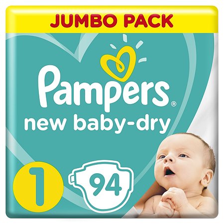 Подгузники Pampers New Baby-Dry 1 2-5кг 94шт - фото 1