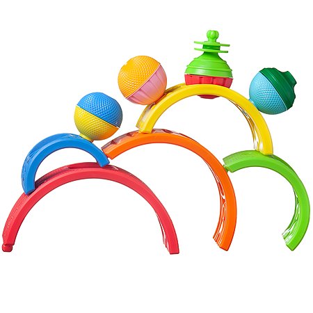 Развивающая игрушка LALABOOM Разноцветные дуги для малыша 13 деталей
