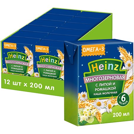 Кашка молочная Heinz с Омега 3 мультизерновая липа-ромашка 3 200мл с 6месяцев - фото 6