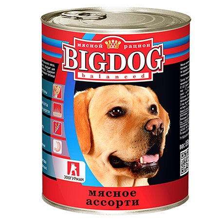Корм для собак Зоогурман 850г Big Dog мясное ассорти ж/б