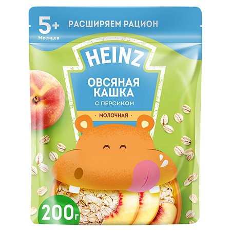 Каша молочная Heinz овсяная с персиком 200 г с 5 месяцев - фото 1