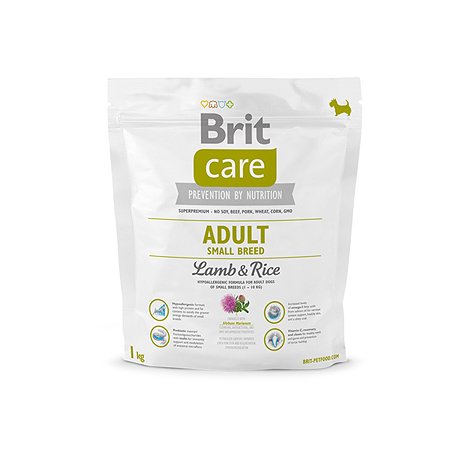 Корм для собак Brit 1кг Care для мелких пород с ягненокм и рисом