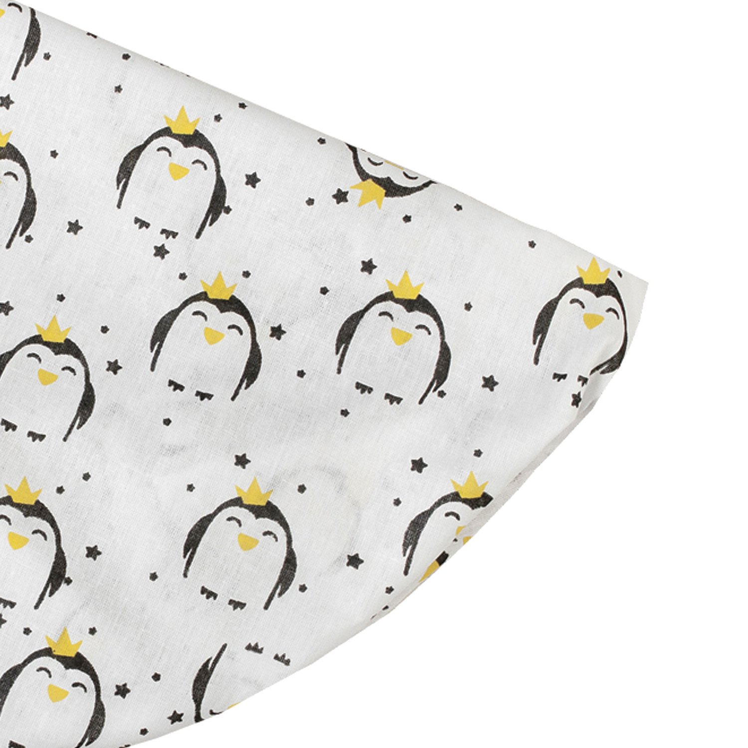Простыня Amarobaby Пингвины на резинке круглая Белый-Черный - фото 6