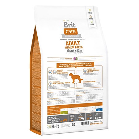 Корм для собак Brit 3кг Care для средних пород с ягненком рисом - фото 2