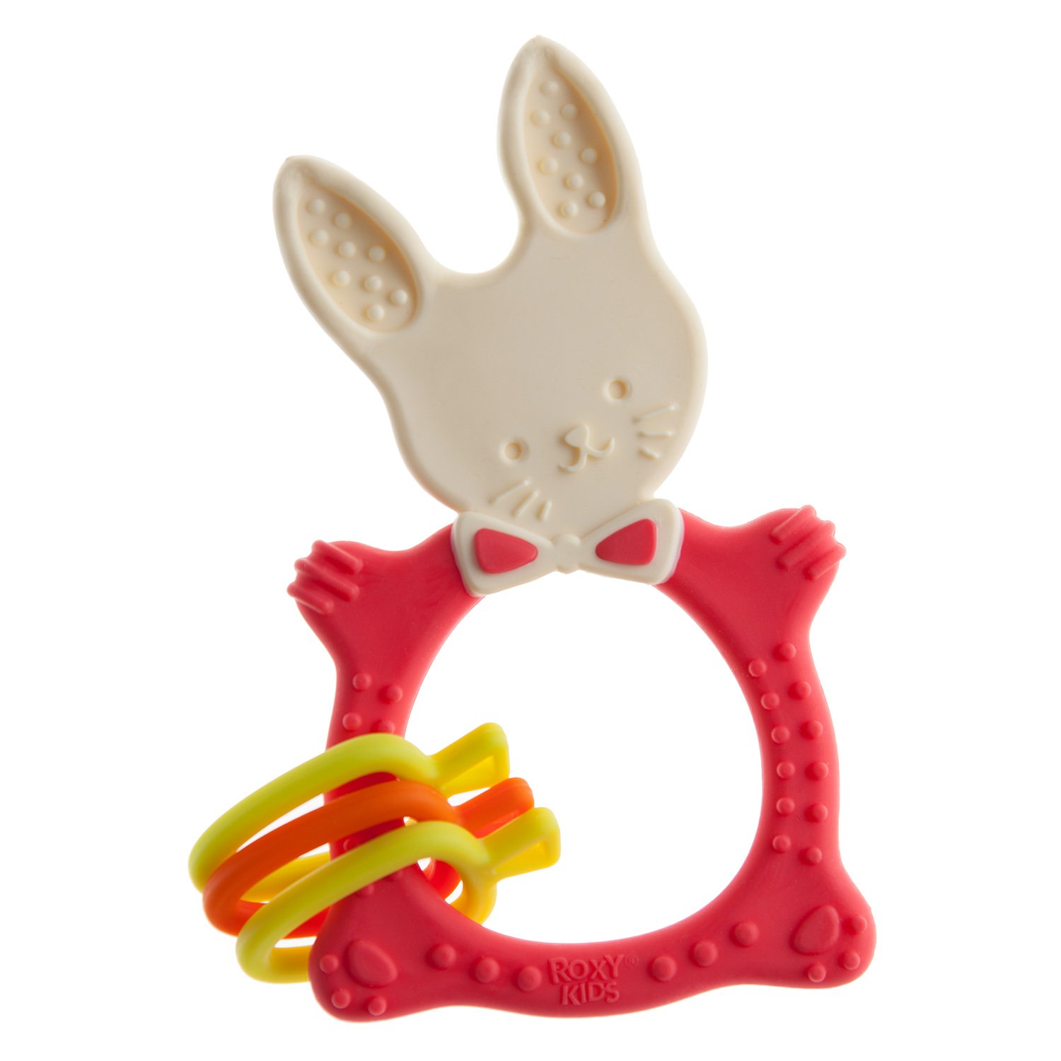 Прорезыватель для зубов ROXY-KIDS Bunny teether цвет коралловый - фото 1