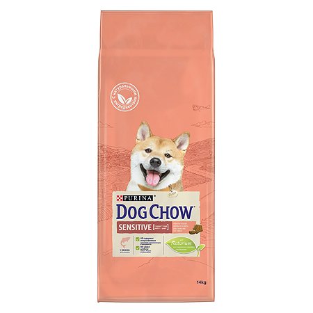 Корм для собак Dog Chow с чувствительным пищеварением с лососем 14 кг