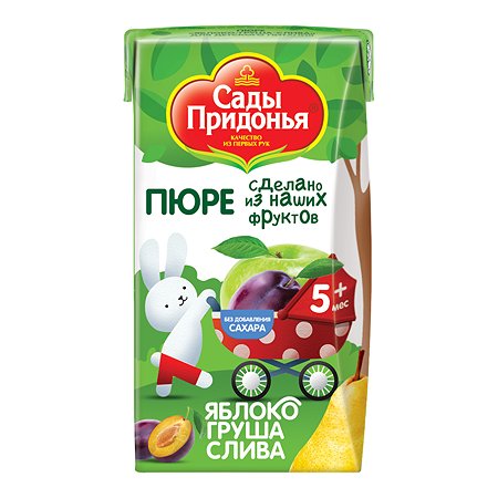Пюре Сады Придонья яблоко-груша-слива 125г с 5месяцев