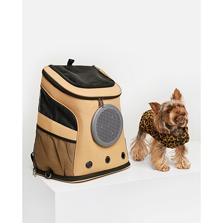 Переноска-рюкзак для собак Zoozavr OS Бежевы й SS22PCA17
