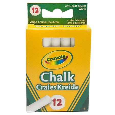 Мелки Crayola неосыпающиеся 12 шт белые