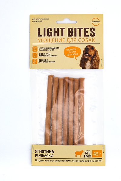 Лакомства для собак Light Bites 45г Колбаски из ягненка LB006 LIGHT BITES