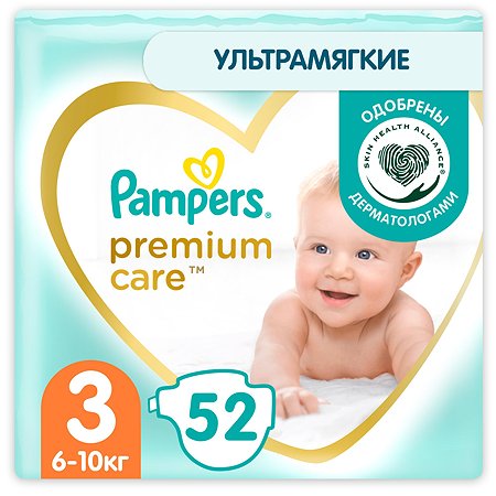 Подгузники Pampers Premium Care 3 6-10кг 52шт - фото 1
