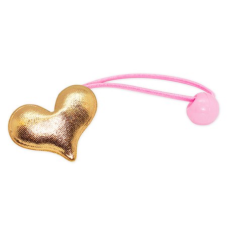 Набор резинок для волос B&H Сердце с блестками Розовое+Сердце Золотое 2шт W0008 - фото 4