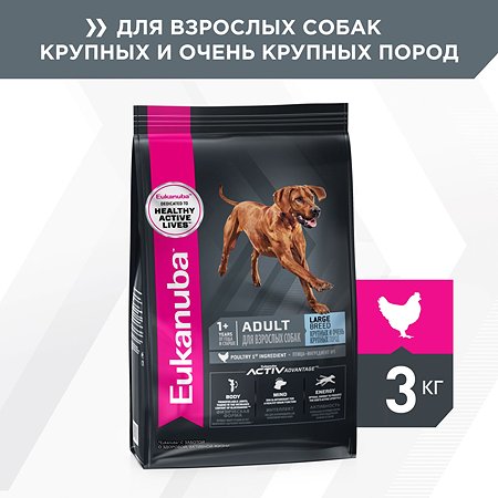 Корм Eukanuba Dog 3кг для взрослых собак крупных пород сухой