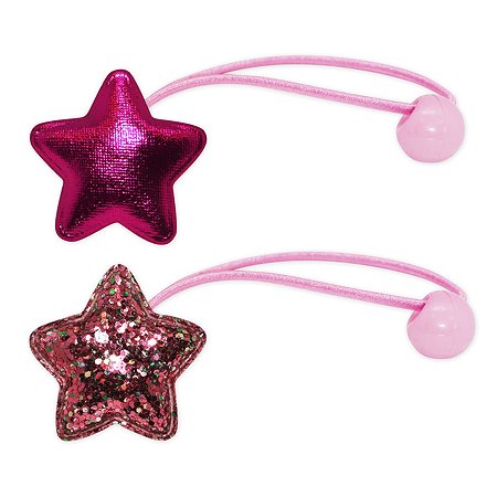 Набор резинок для волос B&H Звезда с мульти блестками+Звезда Розовая 2шт W0009