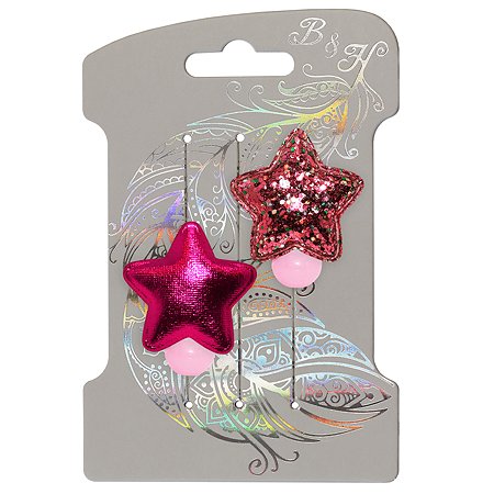 Набор резинок для волос B&H Звезда с мульти блестками+Звезда Розовая 2шт W0009 - фото 2