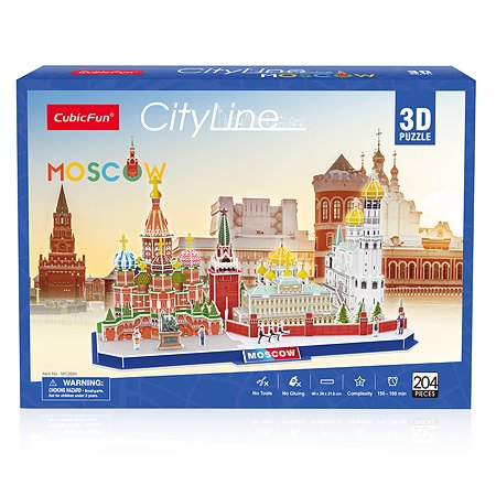 Пазл CubicFun Москва CityLine 3D 204детали MC266h