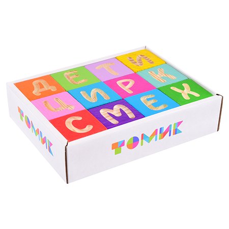 Кубики Томик Веселая азбука 12 штук 1111-4 - фото 2