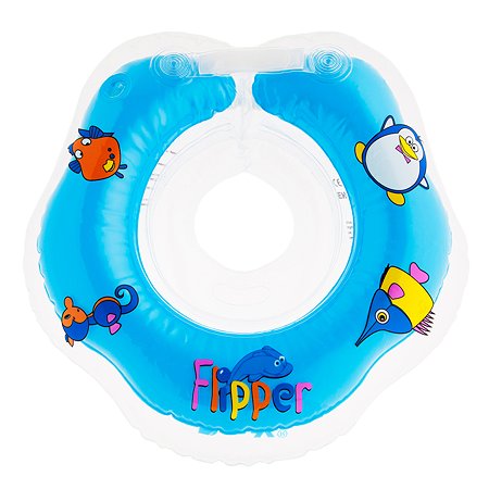 Круг для купания ROXY-KIDS надувной на шею Flipper голубой - фото 11