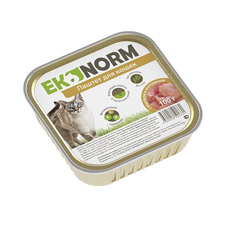 Корм для кошек EKONORM 100г паштет с индейкой и потрошками