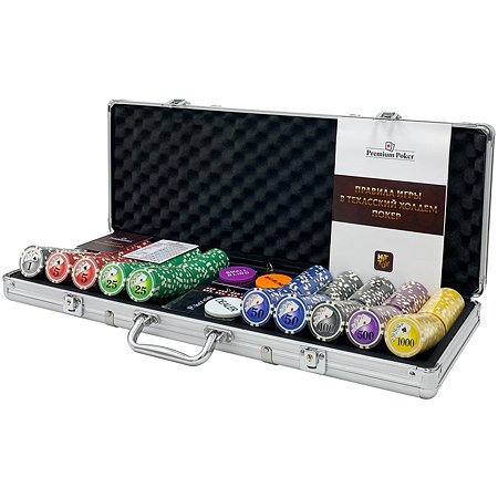Покерный набор HitToy Royal Flush 500 фишек с номиналом в чемодане