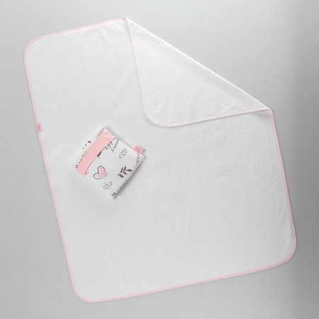 Клеенка-пеленка многоразовая Stretch Jersy непромокаемая цвет белый-розовый 60х80 см