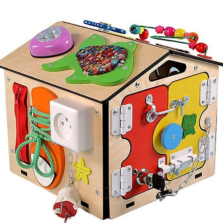 Бизиборд KimToys Домик со светом Малышок игрушка для девочек и мальчиков - фото 1