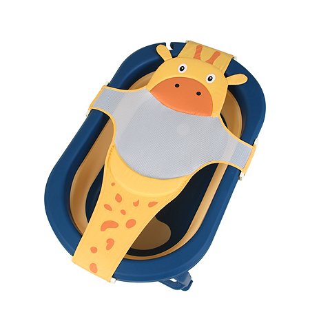 Гамак LaLa-Kids для купания новорожденных с мягким подголовником Жираф желтый