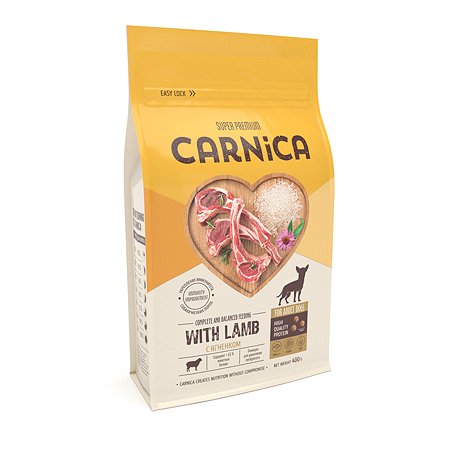 Корм для собак Carnica 0.4к г ягненок-рис для мелких пород сухой