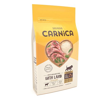 Корм для щенков Carnica 3кг ягненок-рис для средних и крупных пород сухой - фото 1