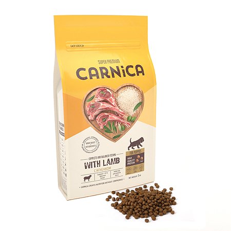 Корм для щенков Carnica 3кг ягненок-рис для средних и крупных пород сухой - фото 4