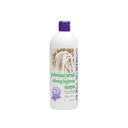 Шампунь для собак и кошек 1 All Systems Whitening Shampoo отбеливающий для яркости окраса 500мл